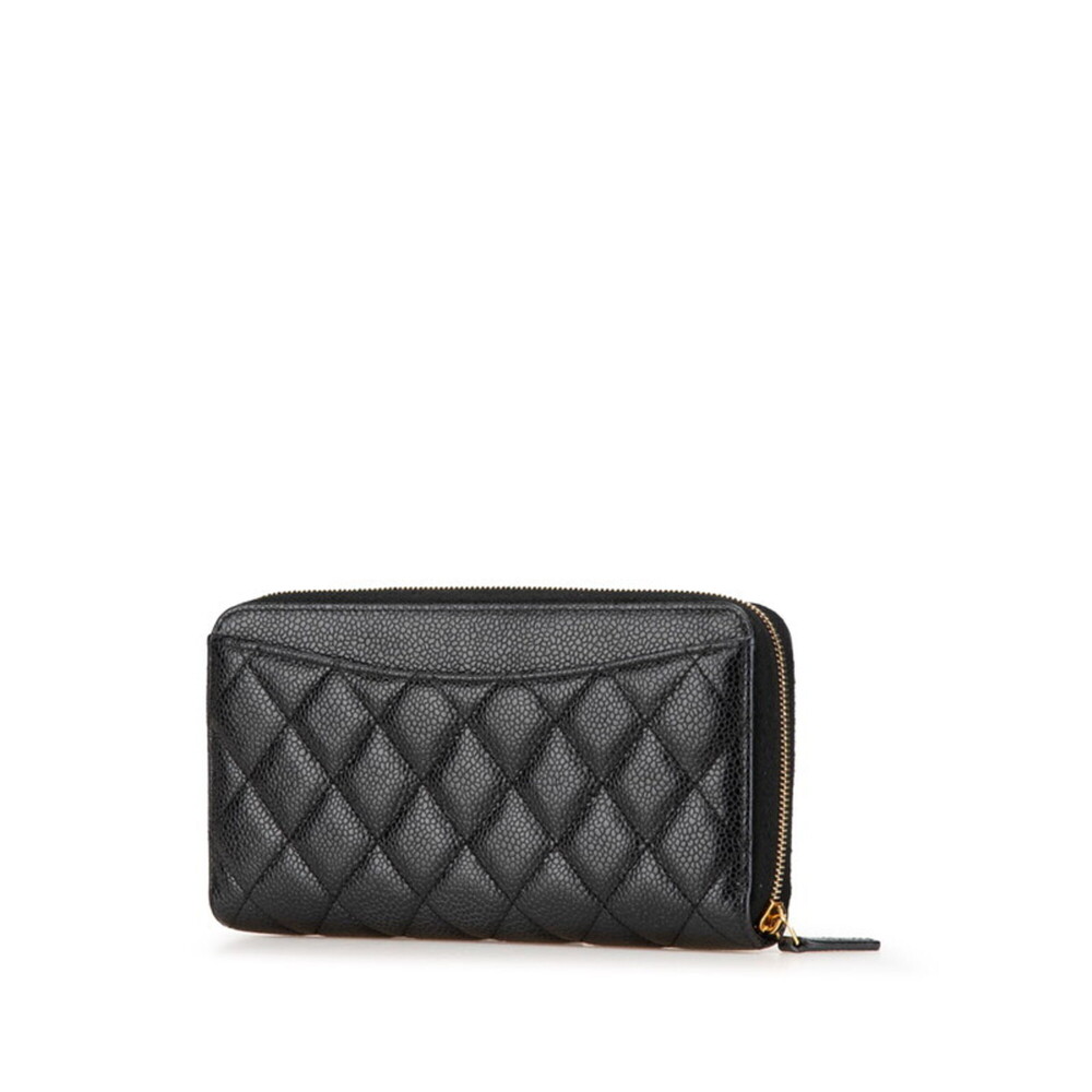 CHANEL Authentic Black Caviar Leather Logo Wallet - Picture 2 of 14